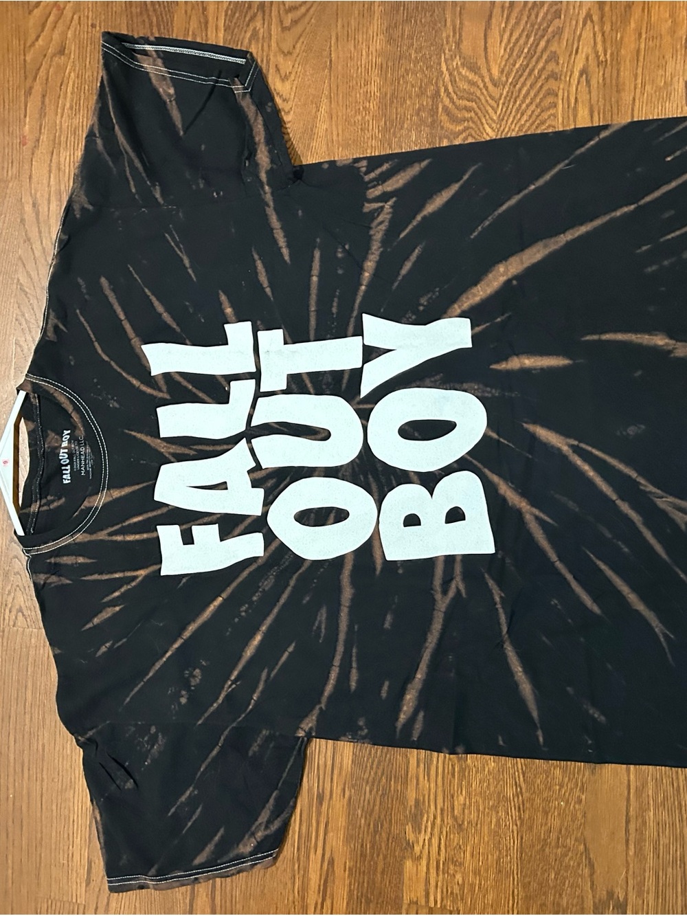 Fall Out Boy Black Tie-Dye Logo Tee